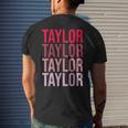 Taylor Retro Wordmark Pattern I Love Taylor Mens Back Print T-shirt Gifts for Him