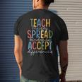 Teach Bravery Spread Kindness Accept Differences Autism Mens Back Print T-shirt Gifts for Him