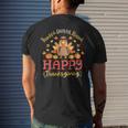 Thankful Grateful Blessed Happy Thanksgiving Turkey Gobble Men's T-shirt Back Print Gifts for Him