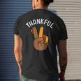 Thankful Peace Hand Sign For Thanksgiving Turkey Dinner Men's T-shirt Back Print Gifts for Him