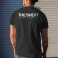 TheSheIt Respect My Pronouns Funny Mens Back Print T-shirt Gifts for Him