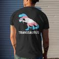 Trans Pride Flag Transgender Dino Transsaurus Rex Dinosaur Mens Back Print T-shirt Gifts for Him