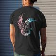 Trans Pride Transgender Phoenix Flames Fire Mythical Bird Mens Back Print T-shirt Gifts for Him