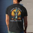 Trick Or Treat Paws And Feet Boston Terrier Halloween Puppy Men's T-shirt Back Print Gifts for Him