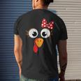 Turkey Face Thanksgiving Day Family Matching Costume Thanksgiving Men's T-shirt Back Print Gifts for Him