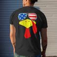 Turkey Face Thanksgiving Cute American Flag Sunglasses Men's T-shirt Back Print Gifts for Him