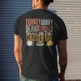 Turkey Gravy Beans Rolls Casserole Retro Thanksgiving Autumn Men's T-shirt Back Print Gifts for Him