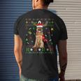 Ugly Sweater Christmas German Shepherd Dog Puppy Xmas Pajama Men's T-shirt Back Print Gifts for Him