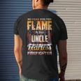 Uncle Firefighter American Flag Mens Back Print T-shirt Gifts for Him