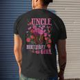 Uncle Of The Birthday Girl Cowgirl Boots Pink Matching Funny Gifts For Uncle Mens Back Print T-shirt Gifts for Him
