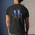 Uncle Sam Griddy 4Th Of July Fourth Dance Men's Back Print T-shirt Gifts for Him