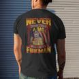Never Underestimate A Dad Who Is Also A Fireman Men's T-shirt Back Print Gifts for Him