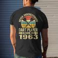 Never Underestimate Dart Player Born In 1963 Dart Darts Men's T-shirt Back Print Gifts for Him