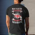 Never Underestimate Georgia Georgia Country Map Men's T-shirt Back Print Gifts for Him