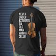Never Underestimate An Old Man With A Cello For Men Men's T-shirt Back Print Gifts for Him