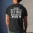 Never Underestimate An Old Man July Birthday July Present Men's T-shirt Back Print Gifts for Him