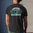 Never Underestimate An Old Man Sailboat Boat Sailing Men's T-shirt Back Print Gifts for Him
