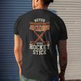 Never Underestimate An Old Man With A Stick Old Man Hockey Men's T-shirt Back Print Gifts for Him