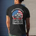 Never Underestimate An Old Man With A Tractor Retro Vintage Men's T-shirt Back Print Gifts for Him