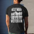 Never Underestimate An Old Man Who Is Also A Veteran Dad Men's T-shirt Back Print Gifts for Him