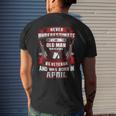 Never Underestimate An Old Us Veteran Born In April Men's T-shirt Back Print Gifts for Him