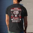 Never Underestimate An Old Us Veteran Born In August Men's T-shirt Back Print Gifts for Him