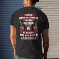 Never Underestimate An Old Us Veteran Born In January Men's T-shirt Back Print Gifts for Him