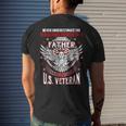Never Underestimate US Veteran Father Daddy Dad Men's T-shirt Back Print Gifts for Him