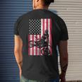 Usa American Flag Dirt Bike Red White Blue 4Th Of July Top Mens Back Print T-shirt Gifts for Him