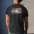 Uss Bunker Hill Cg-52 Ship Diagram American Flag Men's T-shirt Back Print Gifts for Him
