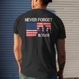 Vintage American Flag Never Forget Patriotic 911 Men's Back Print T-shirt Gifts for Him