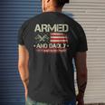 Vintage Armed And Dadly Funny Deadly Father For Fathers Day Mens Back Print T-shirt Gifts for Him