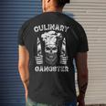 Vintage Cooking Bbq Bearded Culinary Gangster Guru Grilling Men's Back Print T-shirt Gifts for Him