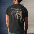 Vintage Dont Mess With Papa Bear Funny Fathers Day Mens Back Print T-shirt Gifts for Him