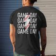 Vintage Game Day Fathers Day Lightning Bolt Baseball Sport Mens Back Print T-shirt Gifts for Him