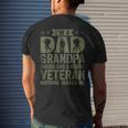 Vintage Im A Dad Grandpa And Veteran Nothing Scares Me Mens Back Print T-shirt Gifts for Him