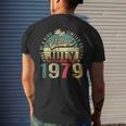 Vintage July 1979 Made In 1979 44 Year Old 44Th Birthday Mens Back Print T-shirt Gifts for Him