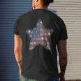 Vintage July 4Th Star Flag American Rhinestone Bling Mens Back Print T-shirt Gifts for Him