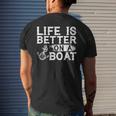 Vintage Life Is Better On A Boat Sailing Fishing Men's T-shirt Back Print Gifts for Him