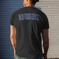 Vintage Palos Verdes Estates Ca Distressed Blue Varsity Styl Men's T-shirt Back Print Gifts for Him