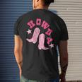 Vintage Pink Howdy Rodeo Western Country South Cowgirl Boot Rodeo Funny Gifts Mens Back Print T-shirt Gifts for Him