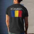 Vintage Romania Romanian Flag Pride Gift Pride Month Funny Designs Funny Gifts Mens Back Print T-shirt Gifts for Him