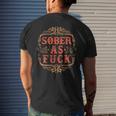 Vintage Sober As Fuck Clean Serene Steps To Recovery Men's T-shirt Back Print Gifts for Him