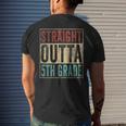Vintage Straight Outta 5Th Grade Graduation Grad Men's Back Print T-shirt Gifts for Him