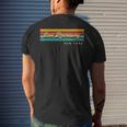 Vintage Sunset Stripes East Rockaway New York Men's T-shirt Back Print Gifts for Him