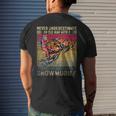 Vintage Never Underestimate An Old Man With A Snowmobile Men's T-shirt Back Print Gifts for Him