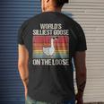 Vintage Worlds Silliest Goose On The Loose Funny Saying Mens Back Print T-shirt Gifts for Him