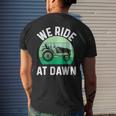 We Ride At Dawn Lawnmower Lawn Mowing Dad Yard Work Mens Back Print T-shirt Gifts for Him