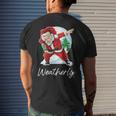 Weatherly Name Gift Santa Weatherly Mens Back Print T-shirt Gifts for Him