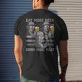 Womens Eat More Beer Drink More Meat 4Th Of July Presidents For Men Mens Back Print T-shirt Gifts for Him